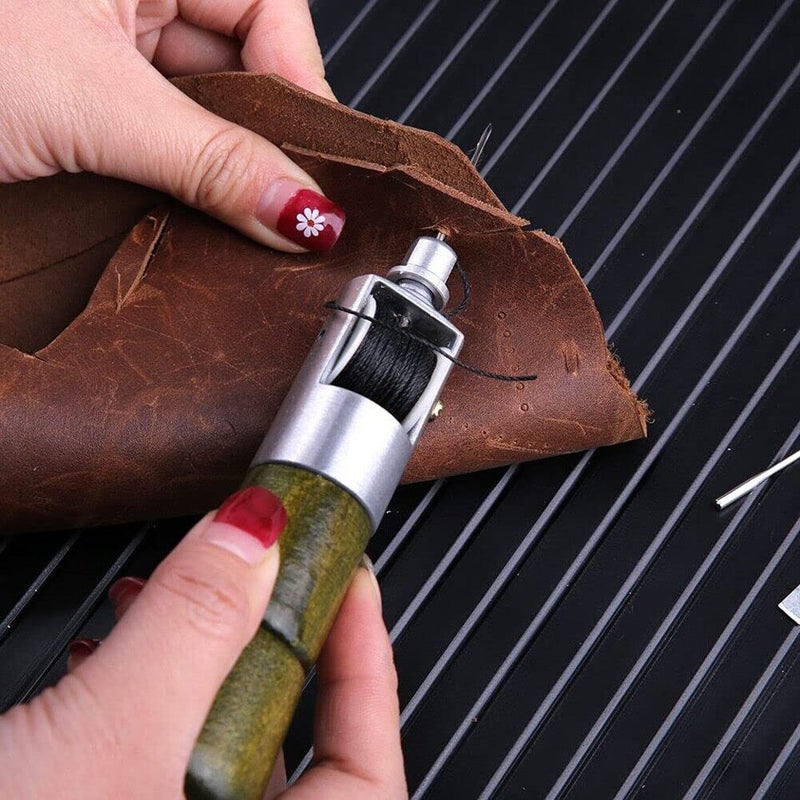 TEAMWILL Leather Sewing Awl Thread Kit with Waxed Thread Manual Speedy Stitcher Tool (Type 1) - Image 5