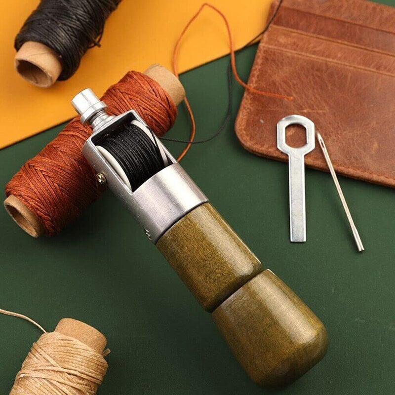 TEAMWILL Leather Sewing Awl Thread Kit with Waxed Thread Manual Speedy Stitcher Tool (Type 1) - Image 3