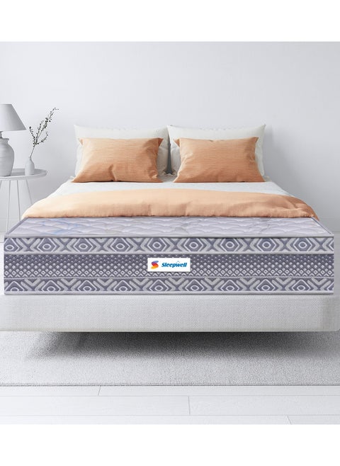 Sleepwell Spine Plus Regular | Visco Rebonded Foam | Super King Bed Size | Bonnell Spring | Neem Fresche Technology | Anti Sag Mattress (200L x 200W x 20H cm)