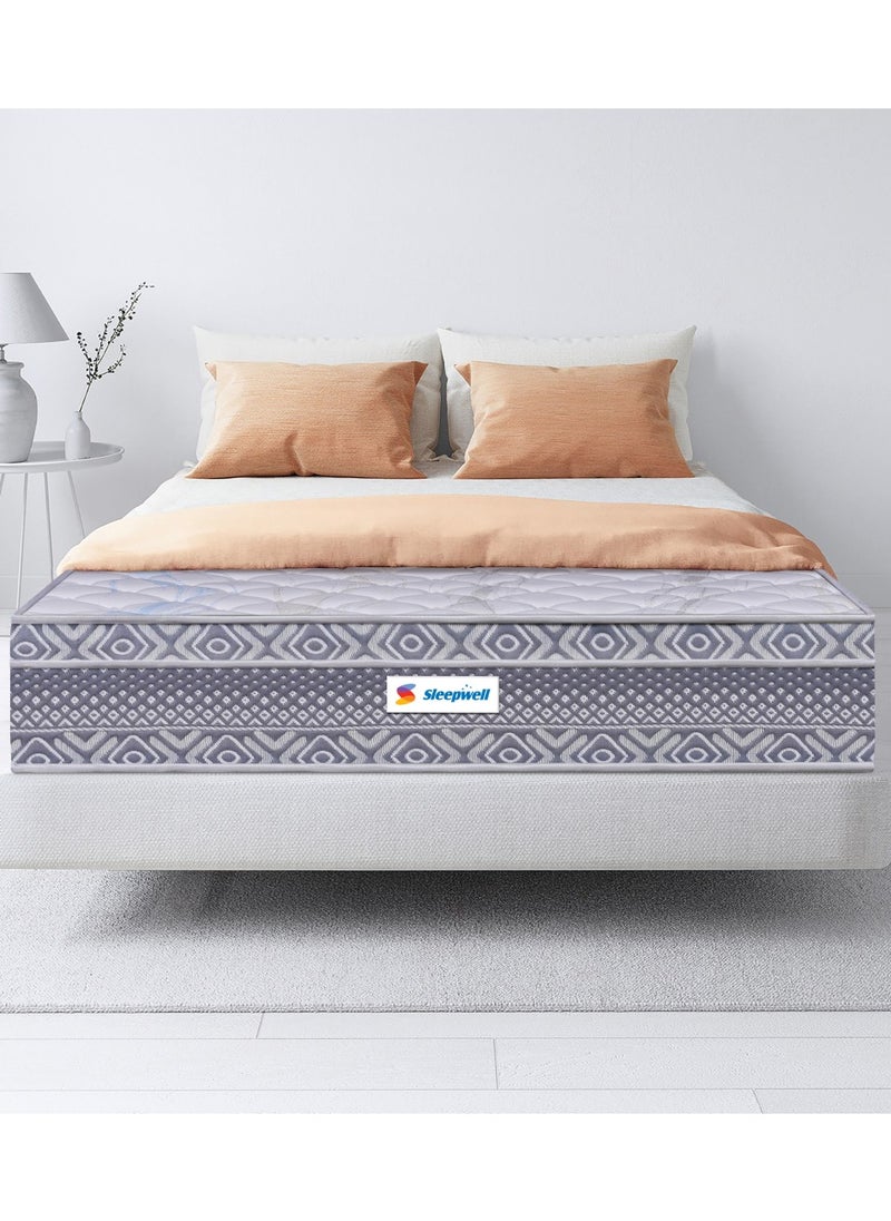 Sleepwell Sleepwell Spine Plus Regular | Visco Rebonded Foam | Super King Bed Size | Bonnell Spring | Neem Fresche Technology | Anti Sag Mattress (200L x 200W x 20H cm)  - Image 1