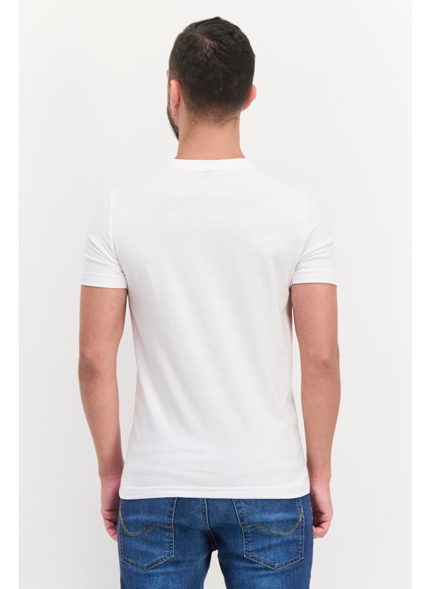 Free Soul Men Crew Neck Short Sleeve Graphic Print Troon T-Shirt, White Combo  - Image 2