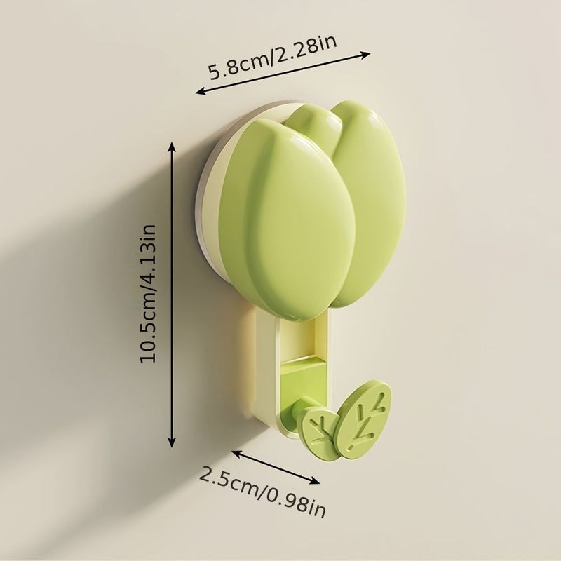 Red No Drill Shower Holder With Suction Cup For Small Bath Hooks - Image 3