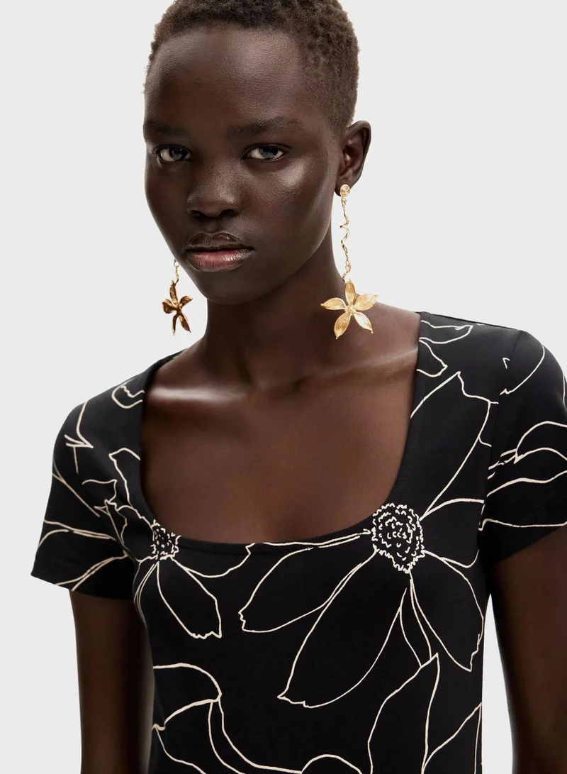 DESIGUAL Floral Print Dress
