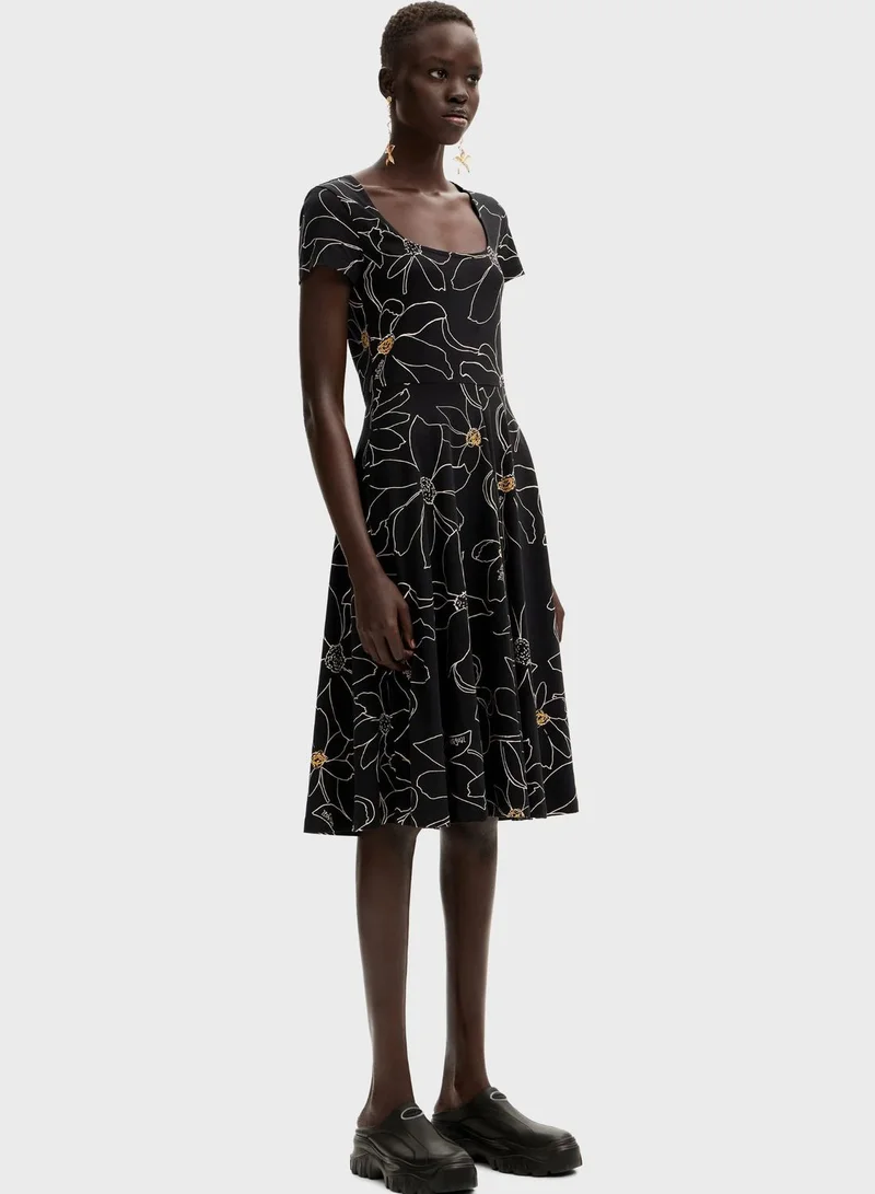 DESIGUAL Floral Print Dress