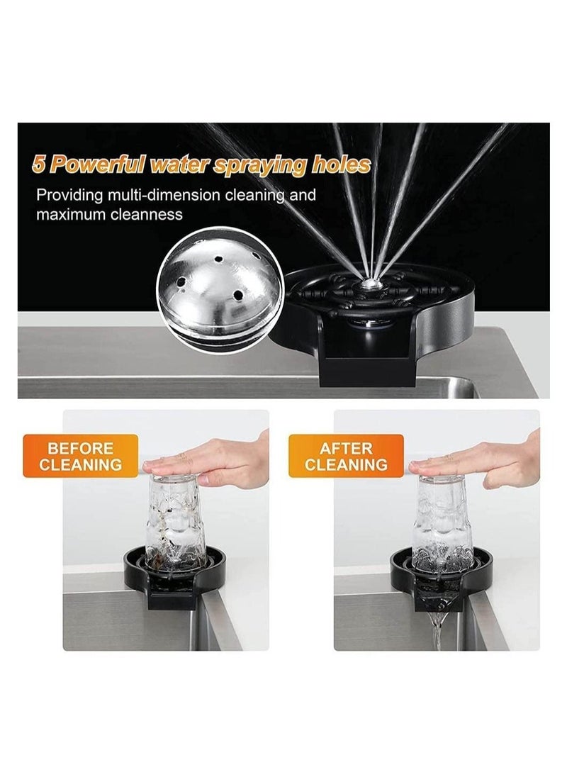 Generic - Glass Rinser for Kitchen Sink Automatic Cup Rinser with Accessories Faucet Glass Rinser Quick Cup Washer for Kitchen Sink automatic flushing device Quick Rinser forBaby Bottle Bar Glass Rinser - Image 1