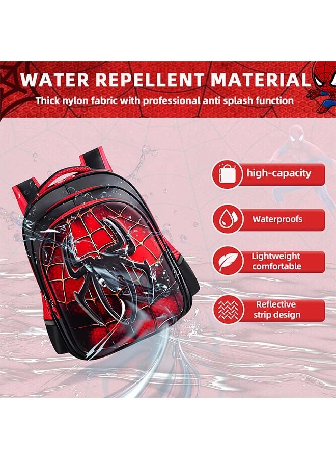 Beauenty 3D Marvel Heroes School Bag, Large School Bags for Boys High-Capacity and Waterproof With Stationery Box Kids School Bag.Spider Backpack School Bag for Boys Girls 6-12 Year Old - Image 4