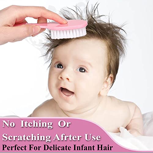 Majestique Baby Hair Brush, Comb and Nail Cutter Set for Newborns & Toddlers - Natural Soft Bristles, Gently Grooms Baby's Hair, Ideal for Baby Grooming Set, Perfect Baby Gift - 3Pcs/Pink - Image 5