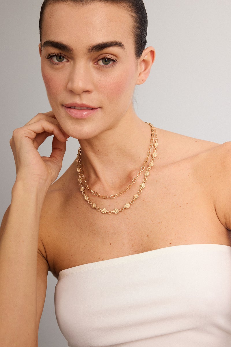 DeFacto Gold Woman Woman 2 Piece Necklace Set Casual - Image 1