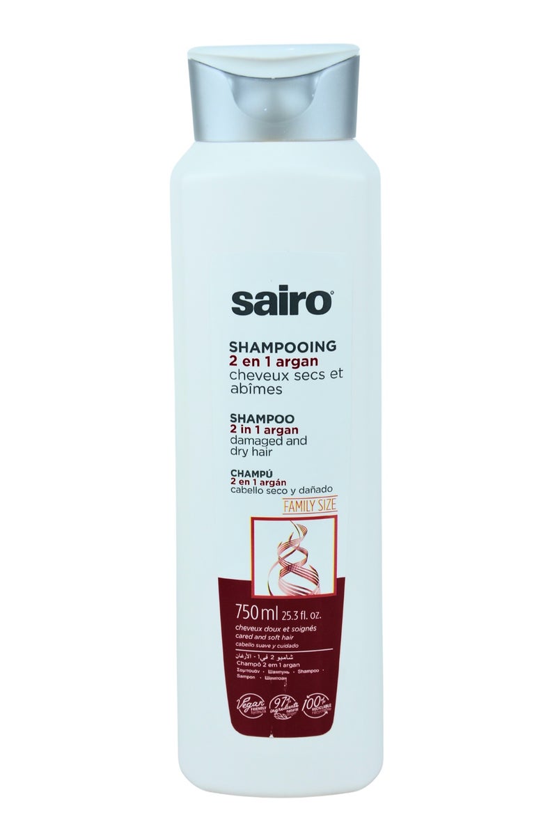 Sairo 2 in 1 Argan Shampoo for Damaged & Dry Hair – Moisturizing & Nourishing - 750ml