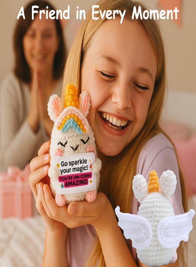 TWPER Birthday Unicorn Gifts for Women Girls, Positive Crochet Animals Emotional Support for Friends Daughter Coworkers Mom - Image 5