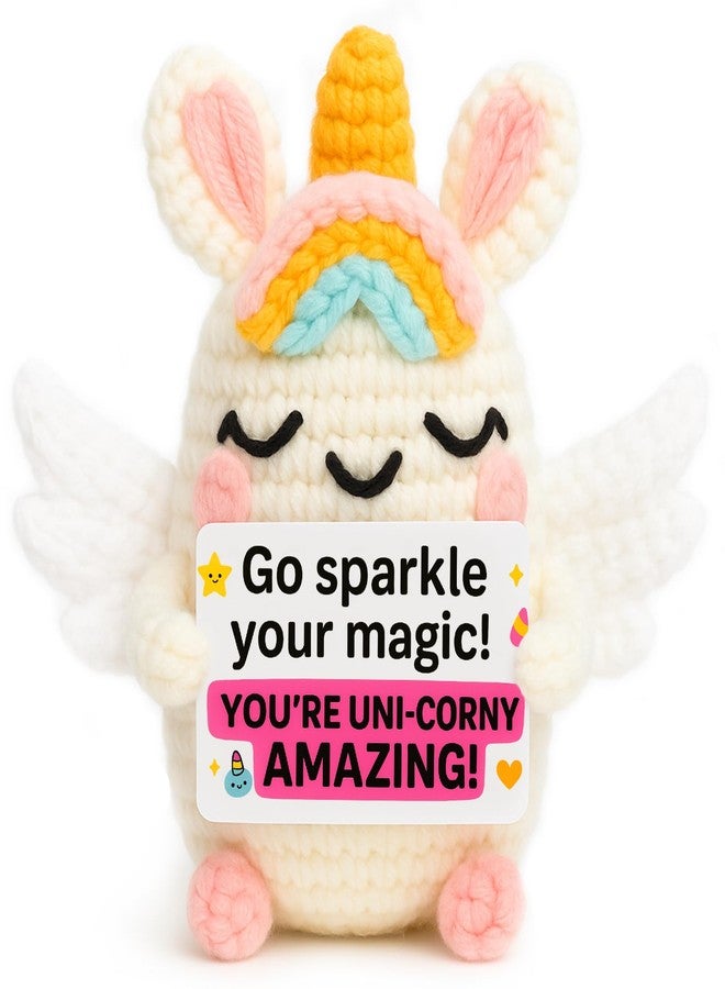 TWPER Birthday Unicorn Gifts for Women Girls, Positive Crochet Animals Emotional Support for Friends Daughter Coworkers Mom - Image 1