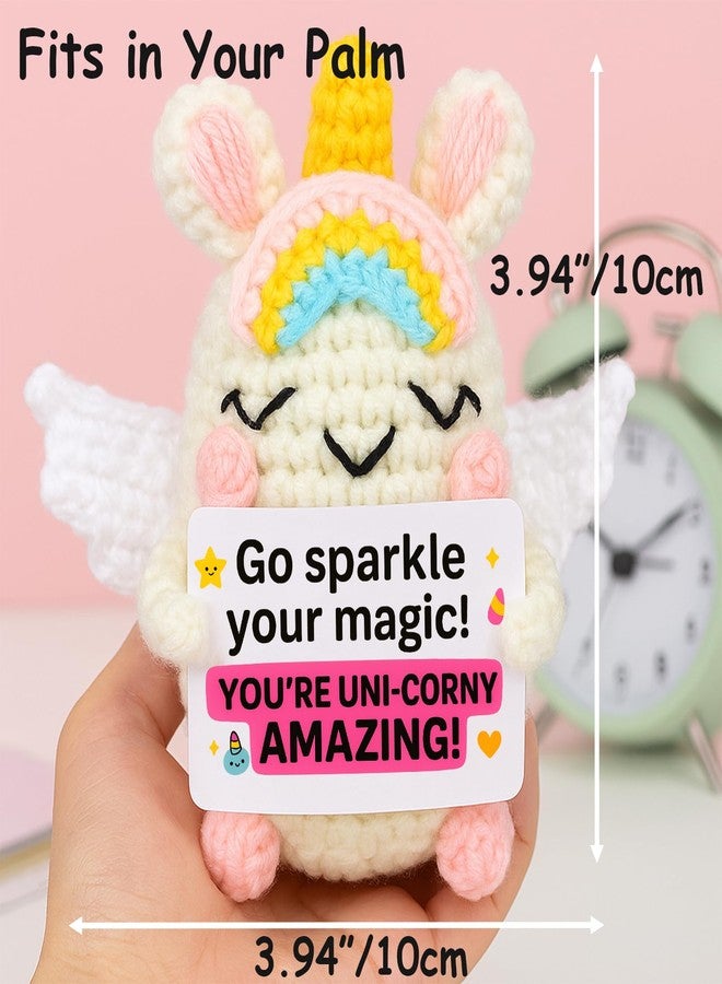 TWPER Birthday Unicorn Gifts for Women Girls, Positive Crochet Animals Emotional Support for Friends Daughter Coworkers Mom - Image 2