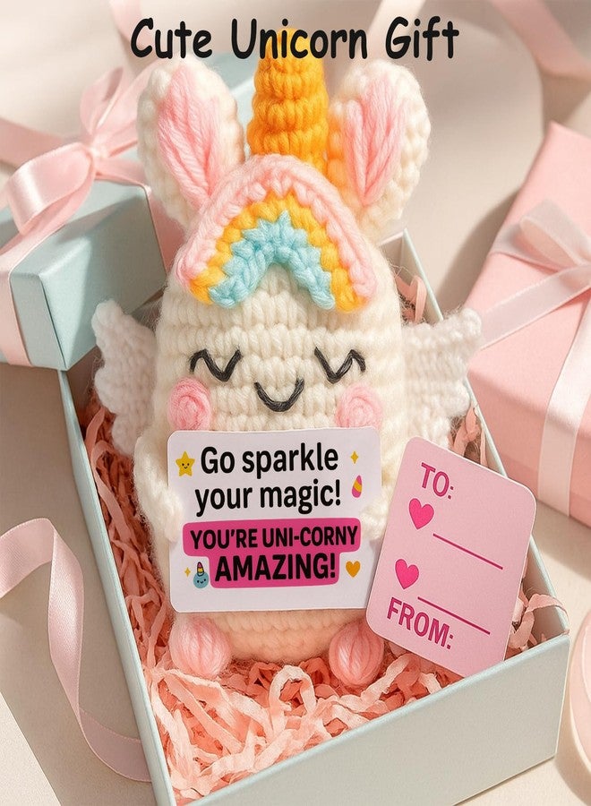 TWPER Birthday Unicorn Gifts for Women Girls, Positive Crochet Animals Emotional Support for Friends Daughter Coworkers Mom - Image 4