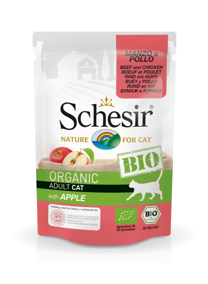 Schesir 16PC Bio Beef And Chicken With Apple For Cats 85g  - Image 2