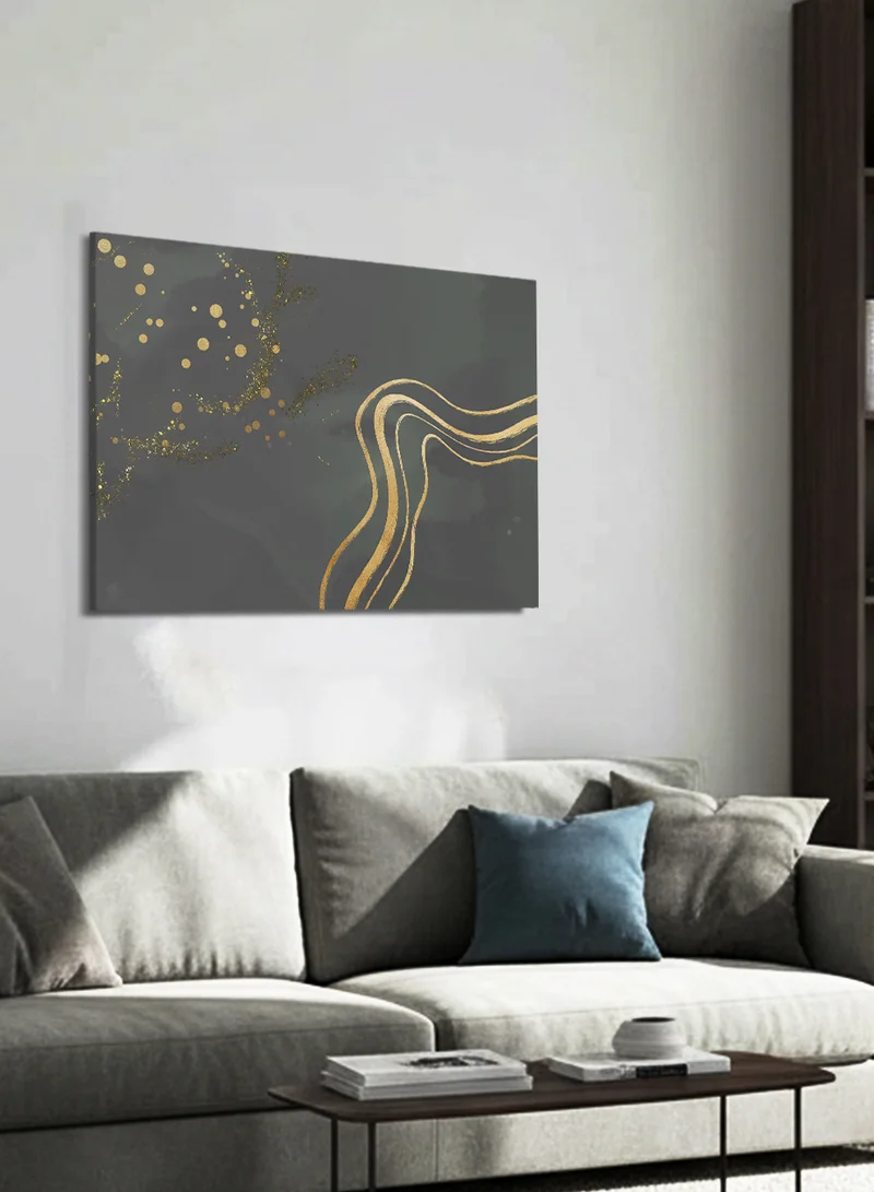 LOWHA Canvas Wall Art Stretched Over Wooden Frame with Abstract Design
