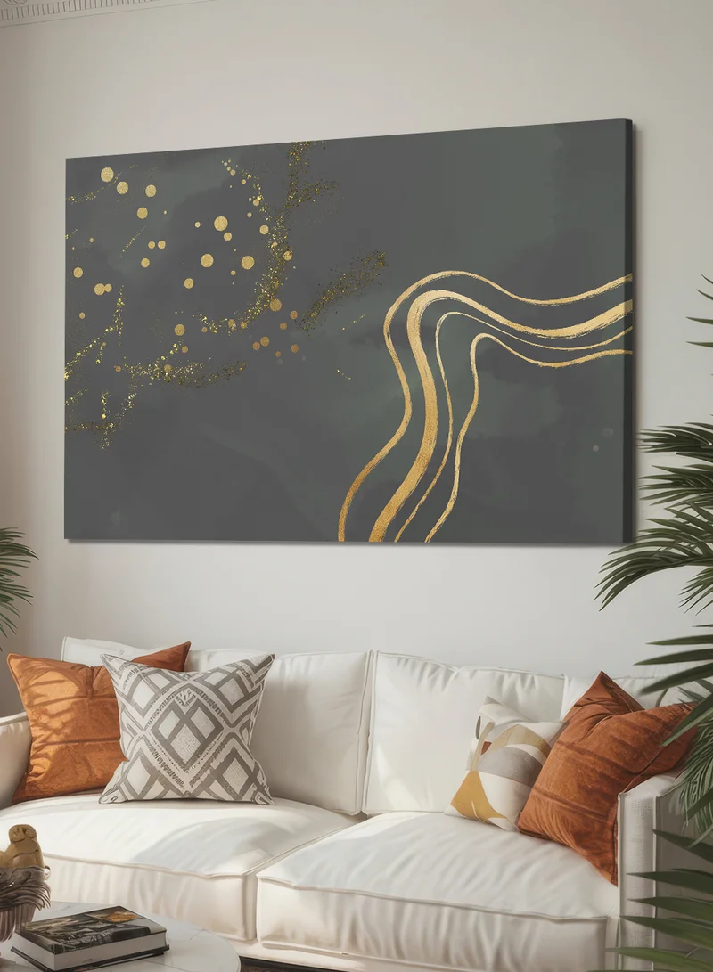 LOWHA Canvas Wall Art Stretched Over Wooden Frame with Abstract Design