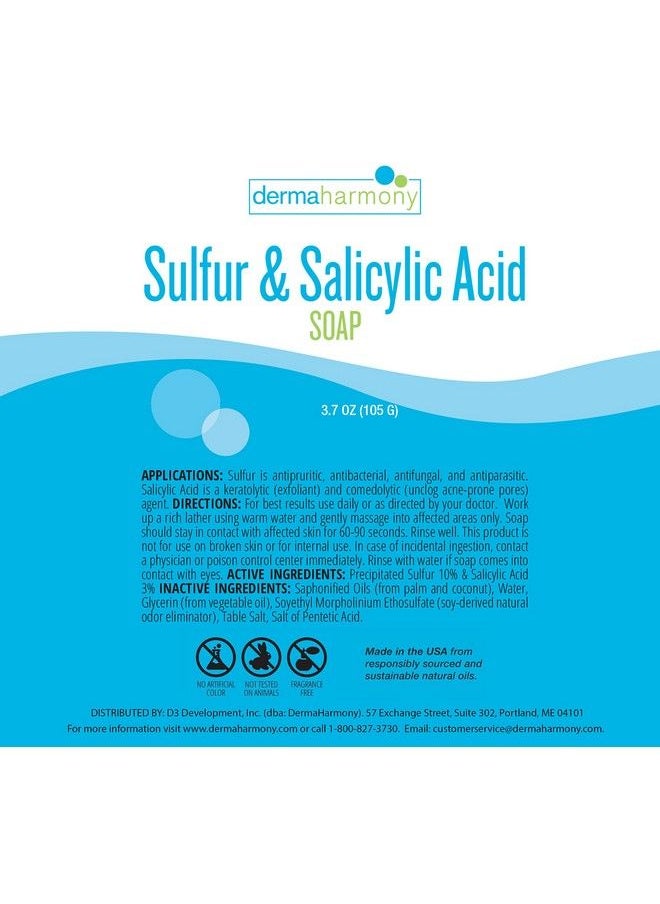 Dermaharmony - 10% Sulfur And 3% Salicylic Acid Bar Soap 3.7 Oz (2 Bars) - Image 1