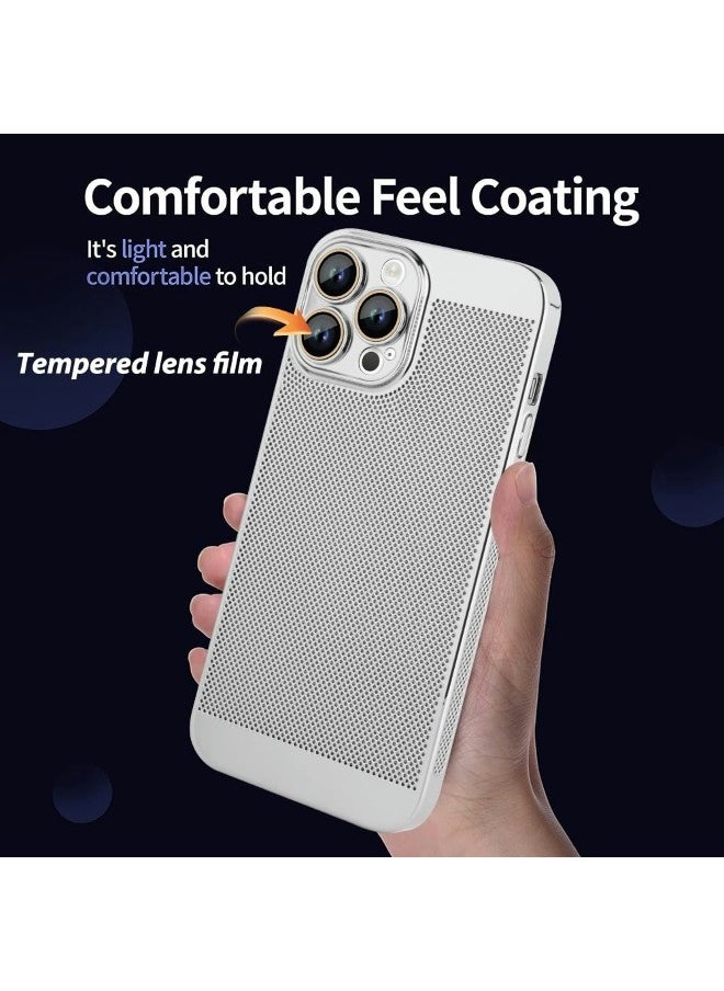 ShebSheb Electroplating Heat Dissipation Phone Case for iPhone 15 Pro Max, New Heat Dissipation Plating Fine Hole Protector for iPhone Case, Crystal Lens Film Coating Phone Case  - Image 5