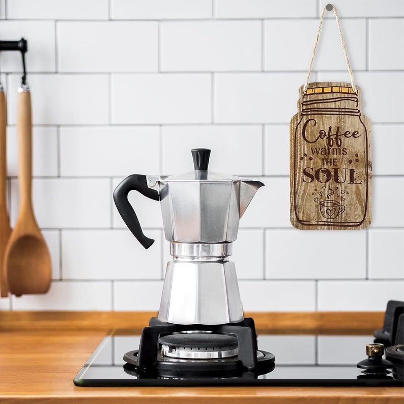 Jetec 3 Pcs Coffee Bar Sign Mason Jar Wall Hanging Plaque Farmhouse Kitchen Decor Wooden Coffee Sign for Home Living Room Wall Decorations - Image 4