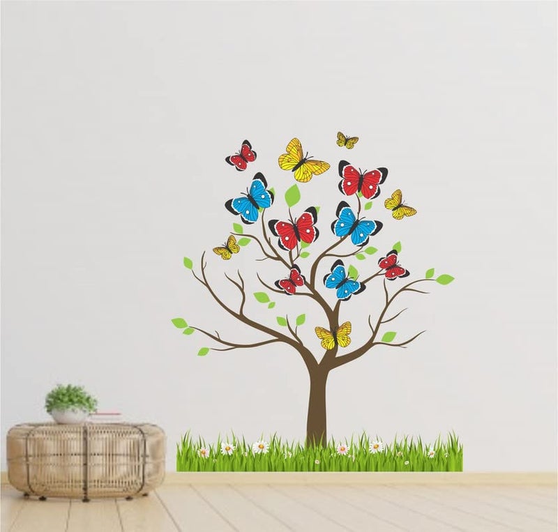 DreamKraft Colorful Butterflies Tree Wall Sticker for Home Decor, Kid's Room, Living Room Decor (Multicolor, PVC Vinyl, Size 51 cm X 41 cm) - Image 3