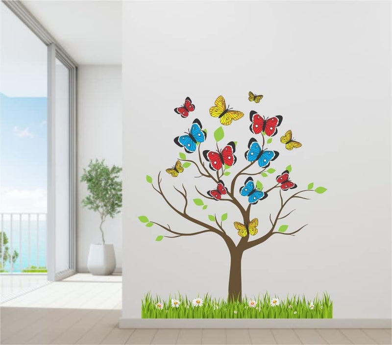 DreamKraft Colorful Butterflies Tree Wall Sticker for Home Decor, Kid's Room, Living Room Decor (Multicolor, PVC Vinyl, Size 51 cm X 41 cm) - Image 4