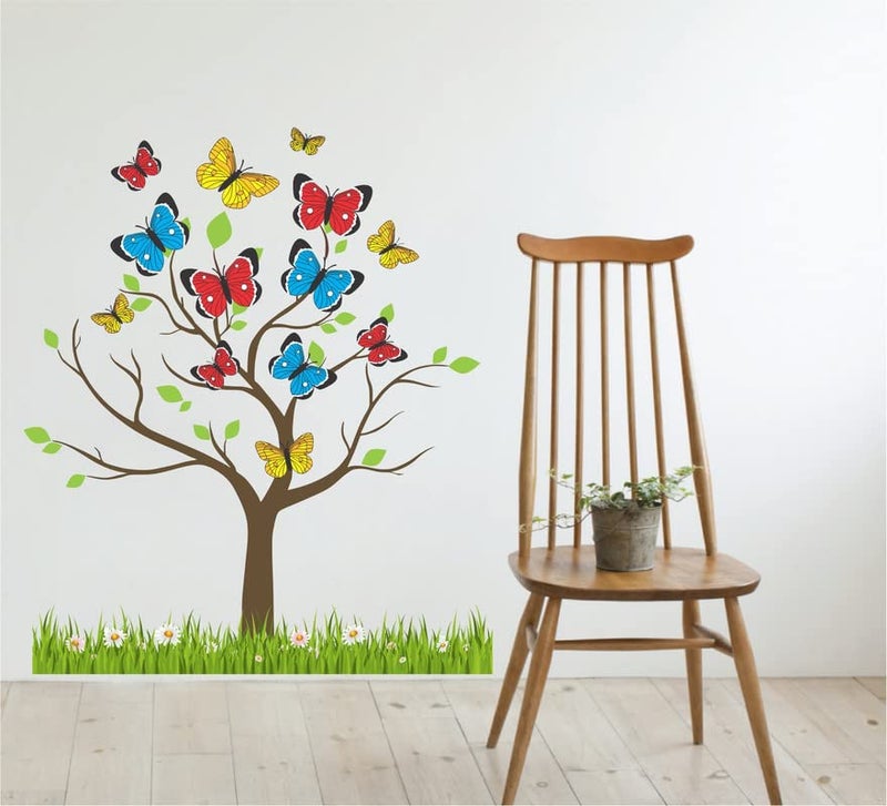 DreamKraft Colorful Butterflies Tree Wall Sticker for Home Decor, Kid's Room, Living Room Decor (Multicolor, PVC Vinyl, Size 51 cm X 41 cm) - Image 5