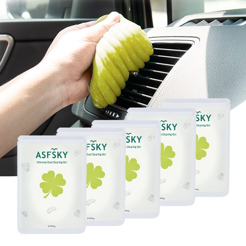 جل تنظيف السيارات ASFSKY لتنظيف السيارات جل تنظيف قابل لإعادة الاستخدام جل تنظيف لوحة المفاتيح جل تنظيف للسيارات جل تنظيف الغبار 5 عبوات صفراء