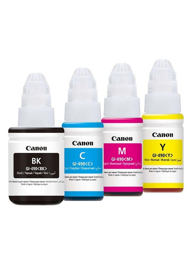 Canon GI-490 Original Ink Bottle Set Black, Cyan, Yellow, Magenta - Image 1