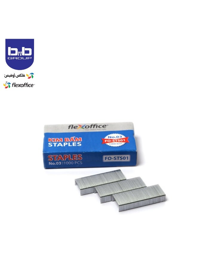 FLEXOFFICE Desk Stapler Set Includes Stapler, Staple 1000 Pieces  Manual Stapler Suitable for Office School Students. - Image 1