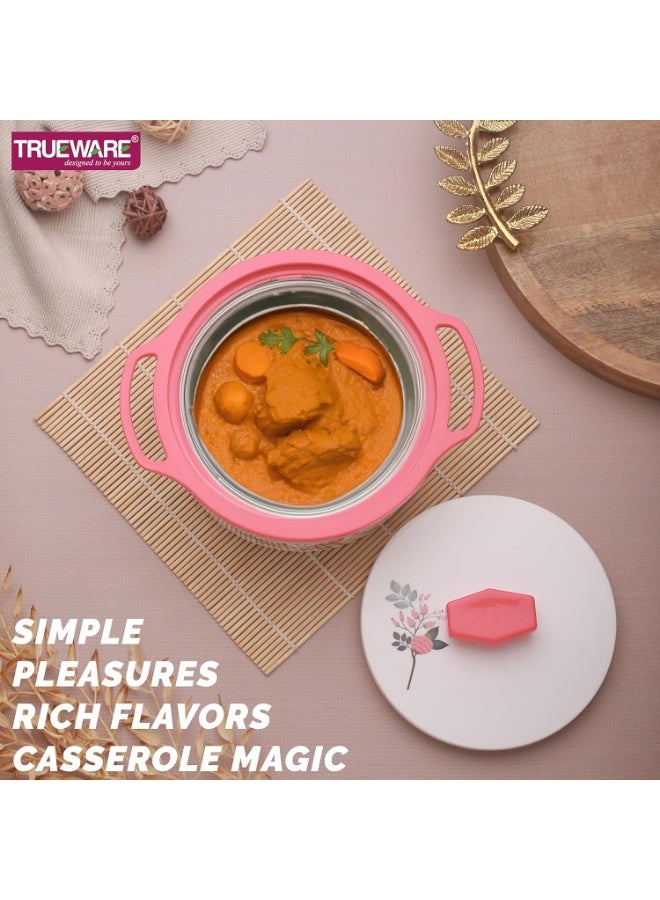 Trueware طاجن ترووير فلورا | 2000 مل | طاجن حراري | خالٍ من مادة BPA | هيكل داخلي من الفولاذ وهيكل خارجي من البلاستيك | معزول بمادة البولي يوريثان | خالٍ من مادة BPA | آمن للاستخدام مع الطعام | مثالي لتحضير الشاباتي والروتي وصنع اللبن الرائب والطبخ الساخن - Image 4