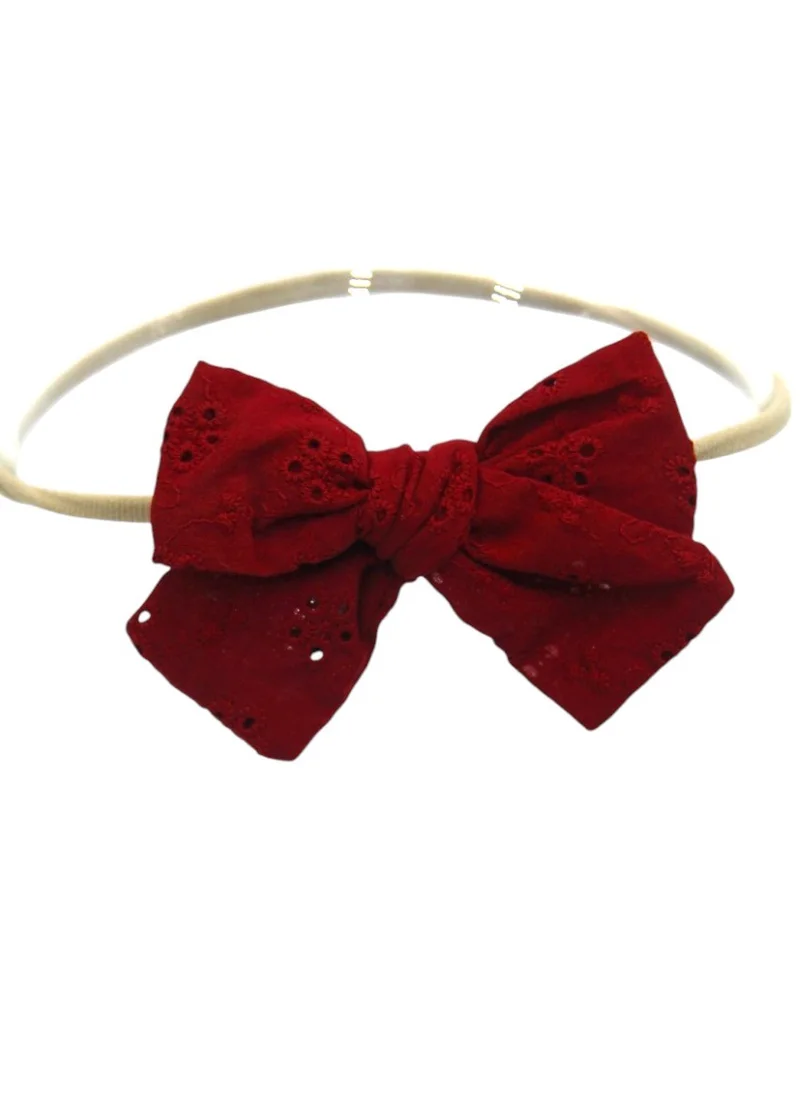 دىدانيالا Angela Ribbon Bow Clip Set For Babies and Girls - Burgundy