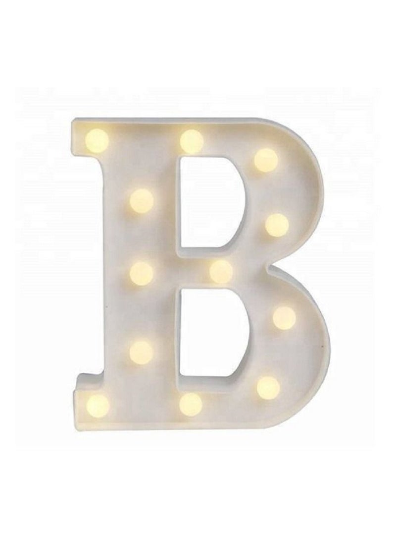 Alphabet LED Letter Lights Light Up White Plastic Letters Standing Hanging B