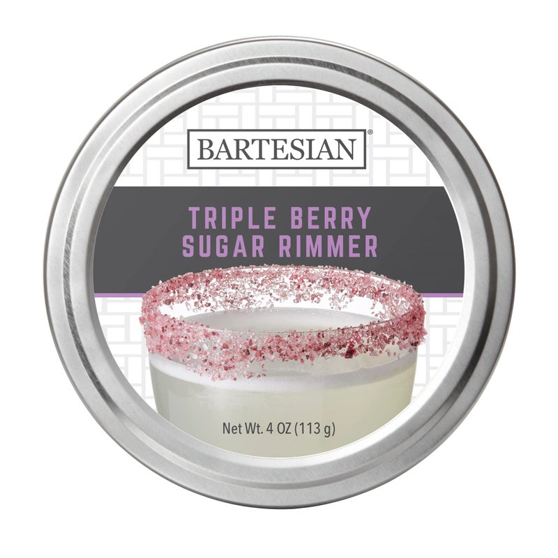 Bartesian Triple Berry Sugar Cocktail Glass Rimmer - Cocktails Glasses Sweet Rimming Garnish for Bar Drink Lemon Drop, Margaritas, Gimlets, Cosmopolitan - Home Bartending Mixology Supplies - Image 1
