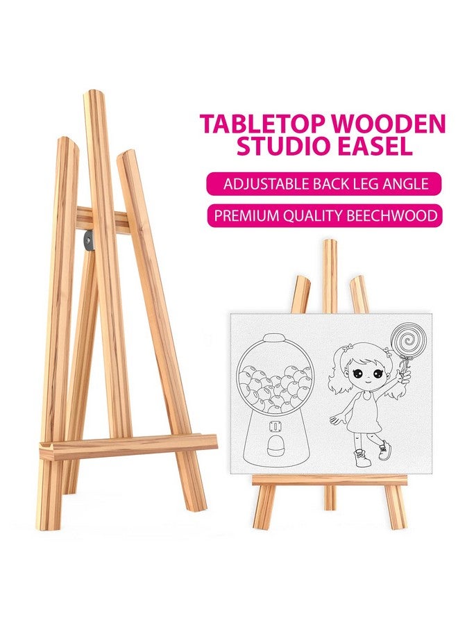 KEFF Kids Painting Set Toddler Paint Kit With Non Toxic Acrylic Paints Pre Drawn Canvas Boards Easel Brushes Palette & Pink Smock For Girls And Boys - Image 5