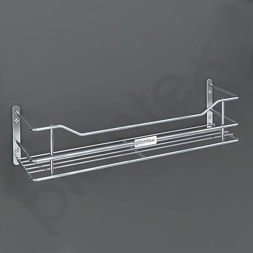 Plantex Bathroom Shelf for Wall Steel/Wall Mounted Shelf for Kitchen with Railings/Washroom Organizer (16 inch, Chrome) - Image 5