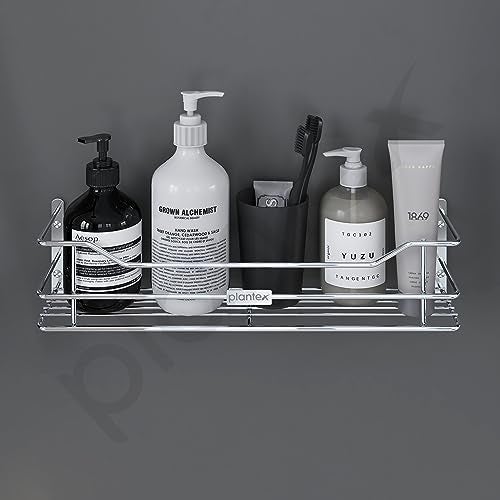 Plantex Bathroom Shelf for Wall Steel/Wall Mounted Shelf for Kitchen with Railings/Washroom Organizer (16 inch, Chrome) - Image 4