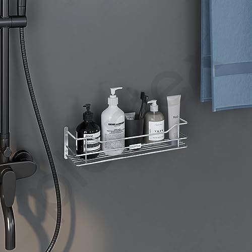 Plantex Bathroom Shelf for Wall Steel/Wall Mounted Shelf for Kitchen with Railings/Washroom Organizer (16 inch, Chrome) - Image 2