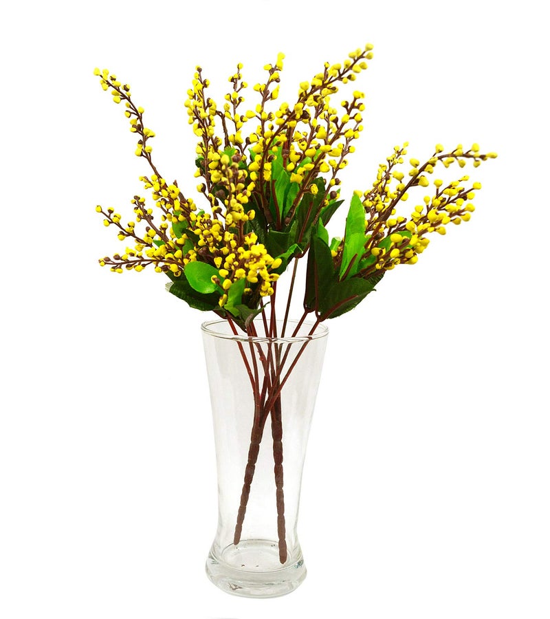 DecoreBugs DecoreBugs Pair of Artificial Plant Bunches Beads Leaves Bunch Without Pot Set of 2 Height 32 cms 125 Inch Artificial Flowers for Decoration Artificial Plants for Home Decor Home Decor Items  - Image 2