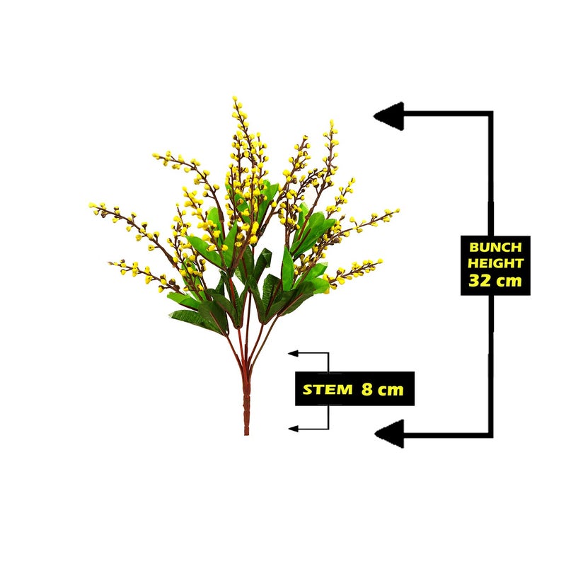 DecoreBugs DecoreBugs Pair of Artificial Plant Bunches Beads Leaves Bunch Without Pot Set of 2 Height 32 cms 125 Inch Artificial Flowers for Decoration Artificial Plants for Home Decor Home Decor Items  - Image 4