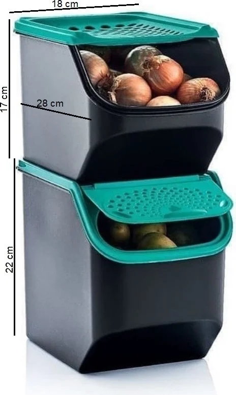 Tupperware Pantry Set of 2 Maxi Midi Potato and Onion Storage Containers Hsgl