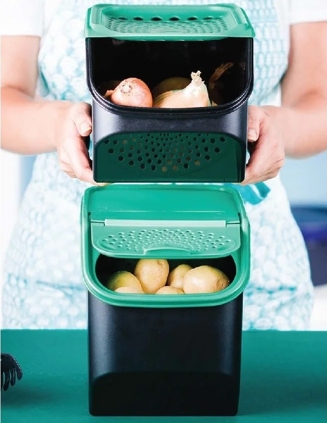 Tupperware Pantry Set of 2 Maxi Midi Potato and Onion Storage Containers Hsgl