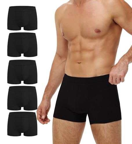 BATTEWA Washable Incontinence Underwear for Men Regular Cotton LeakProof Briefs with Front Absorption Area for Bladder Leak Protection 50mlBlack Medium 5 Pack - Image 2