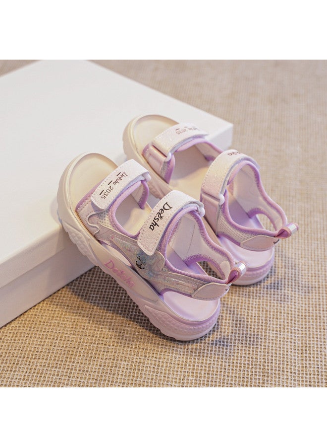 DEESHA Lightweight And Comfortable】girls' Fashion Versatile Breathable Hook-and-loop Children's Casual Sports Sandals Princess Style Sandals - Image 4