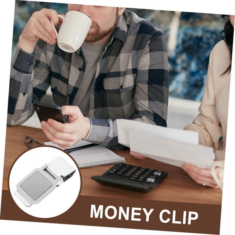 Stainless Steel Wallet With Clip 4 Pack Office Minimalist Cash Holder - Image 5