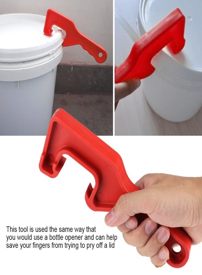 Zerodis Plastic Paint Bucket Can Lid Pail Opener Opening Tool For Home Office Garage(Red) - Image 2