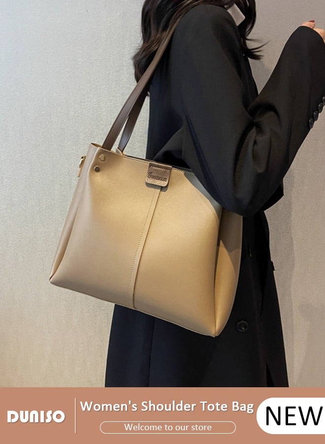 DUNISO Women's Shoulder Tote Bag Faux Leather Handbag for Women Large Capacity Messenger Bag, Fashionable Travel Shoulder Bag for Ladies Girls College Students - Image 1