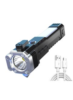 VIX STORE Torch Light LED Tactical Flashlight Long Distance Beam Range with Power Bank Hammer and Strong MagnetsWindow Glass and Seat Belt Cutter 4 Modes for Car Camping Hiking Indoor Outdoor A 1  - Image 1