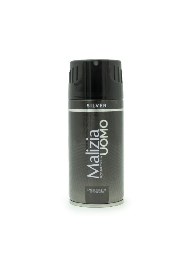 Malizia Uomo Body Deodorant For Men Silver 150Ml - Image 1