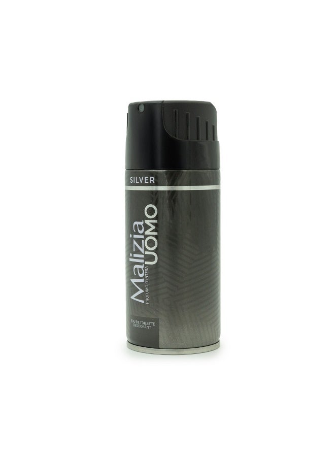Malizia Uomo Body Deodorant For Men Silver 150Ml - Image 3