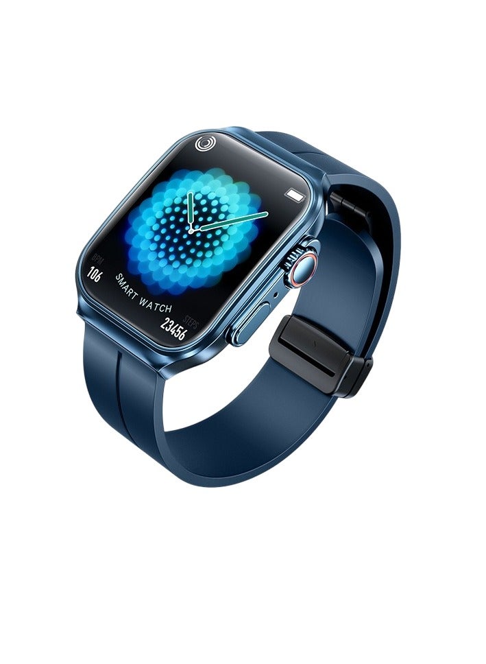 REMAX NFC Smart Sports Watch, Water Resistant Durable Curved Screen Smart Watch, Magnetic Charging Amoled Screen Activity Tracker Watch For Men And Women, (1pc, Blue)